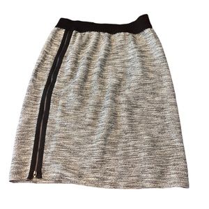 Anthropologie Leifsdottir Size Small Gray/Black Elastic Waist Knee Length